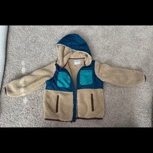 Old Navy Tan and Blue Fleece Jacket